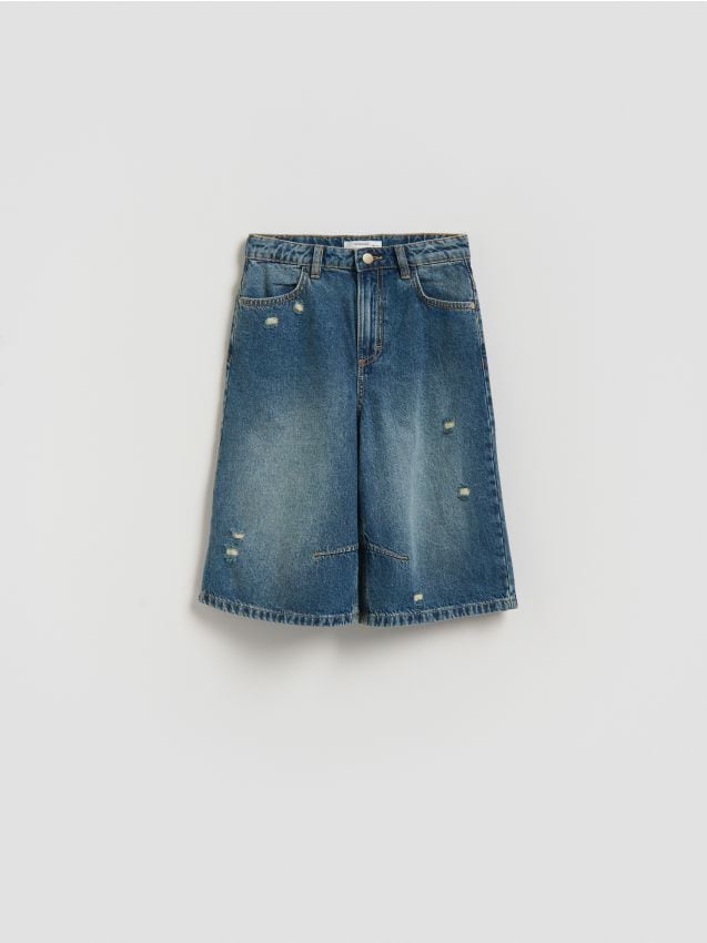 Reserved - Jeansowe szorty bermudy - niebieski