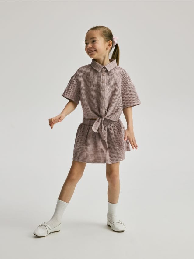 Reserved - Spódnico-szorty z cekinami - beżowy