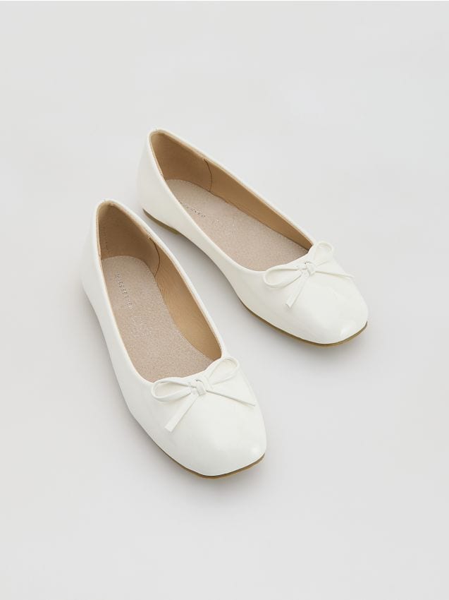 Reserved - Baleriny z imitacji skóry - biały