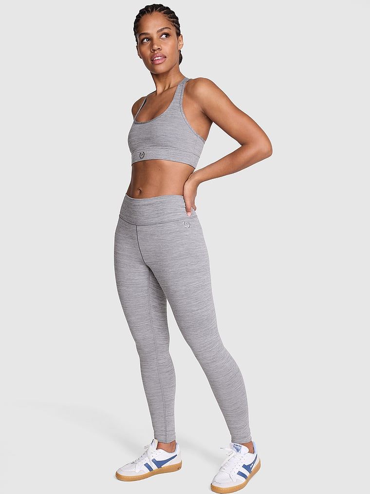 Legginsy PINK Relay z marszczeniem
