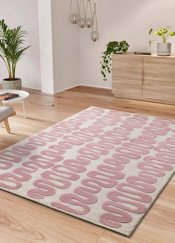 Dywan wewnętrzny prostokątny, różowy, 120 x 170 cm, FLASHY nowoczesny - ATTICGO