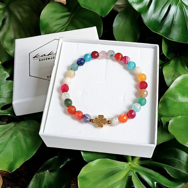 PROMOCJA : czterolistna koniczynka i agat multicolor