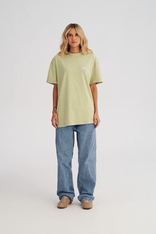 Koszulka damska OVERSIZE Washed Matcha