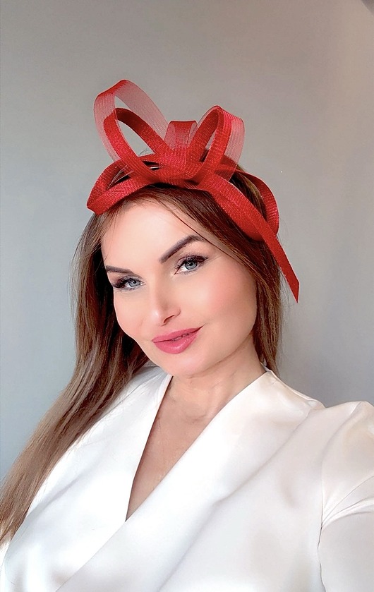 Fascynator TARA czerwony / inne kolory