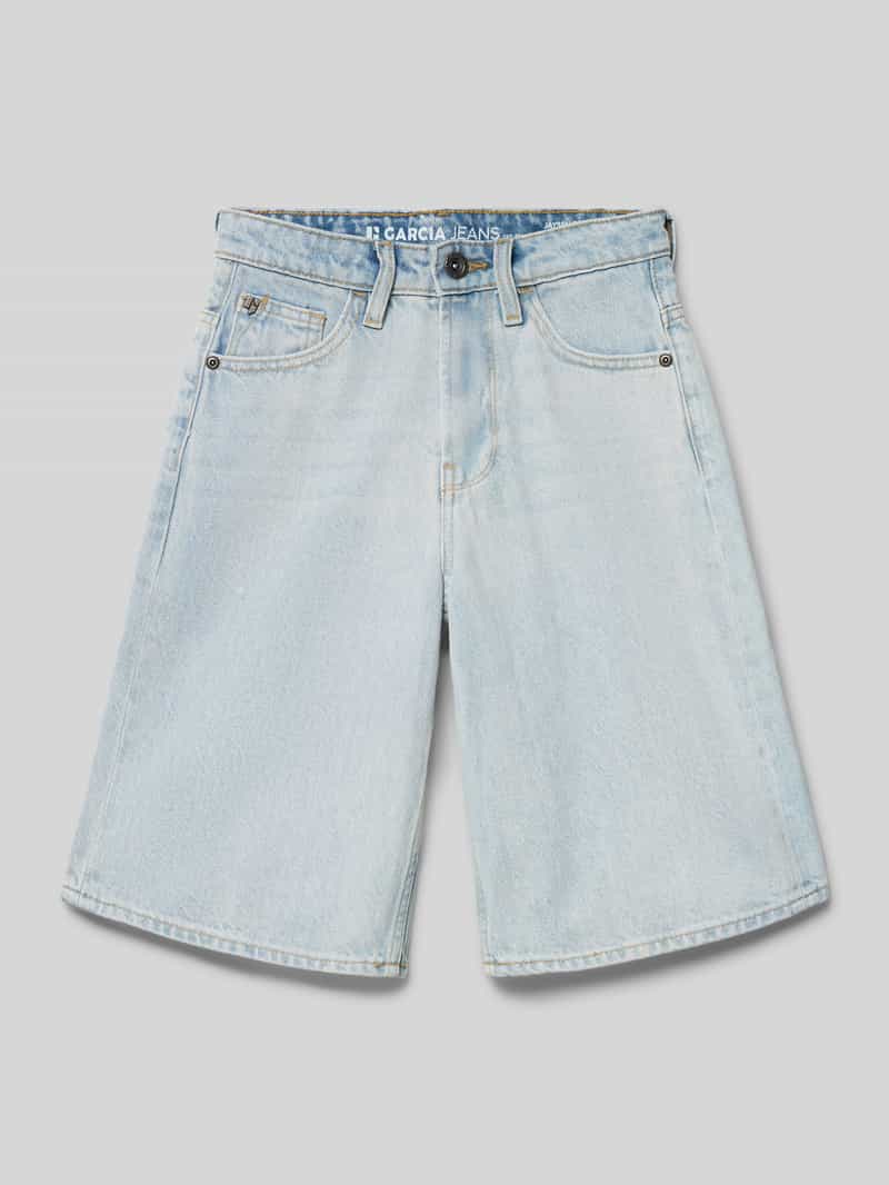 Szorty o kroju straight fit z naszywką z logo model 'Jaysen'