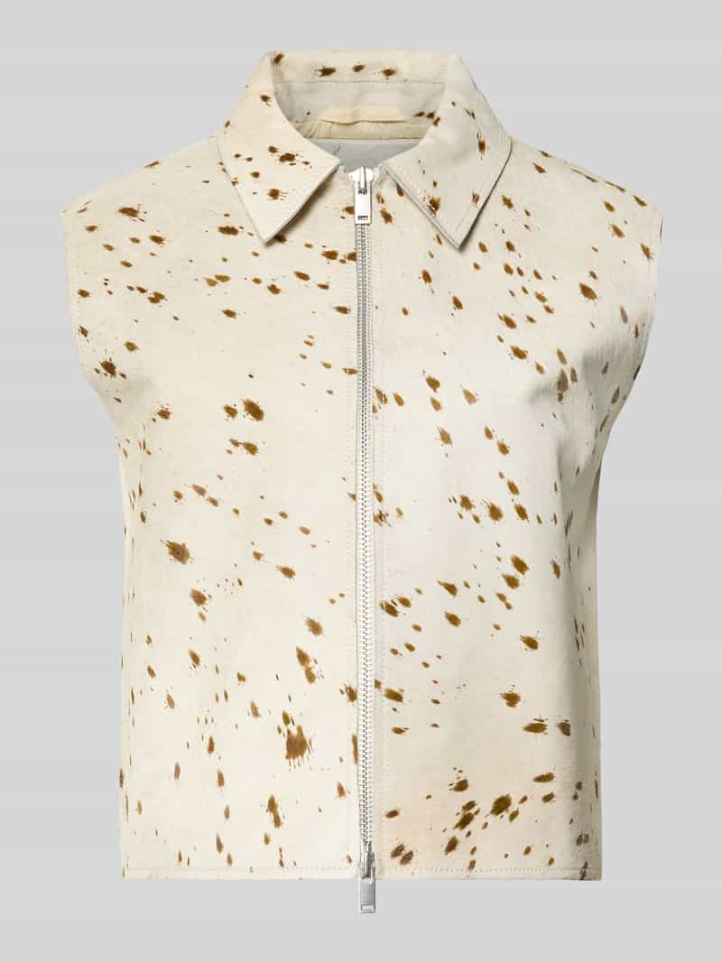 Kamizelka skórzana z zamkiem błyskawicznym dwustronnym model 'LYLO'