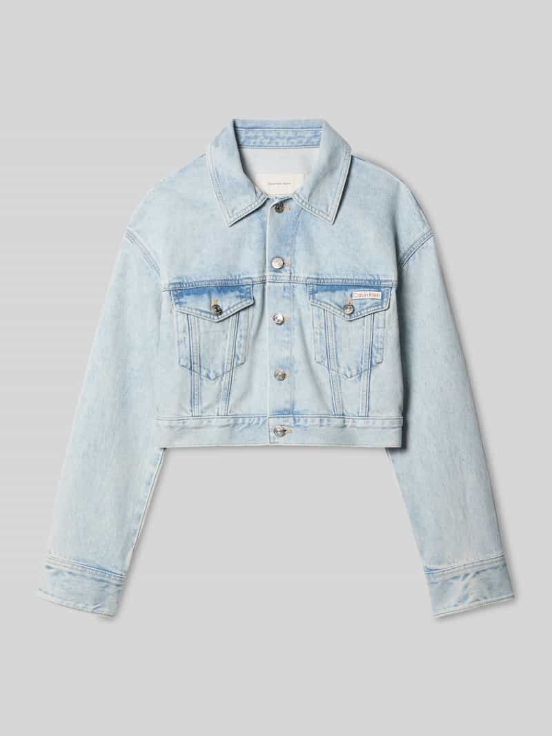 Kurtka jeansowa o krótkim kroju z czystej bawełny