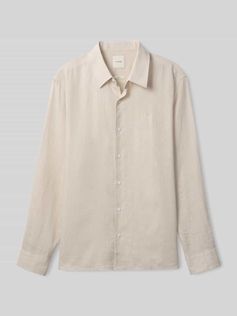 Koszula casualowa o kroju regular fit z mieszanki lnu