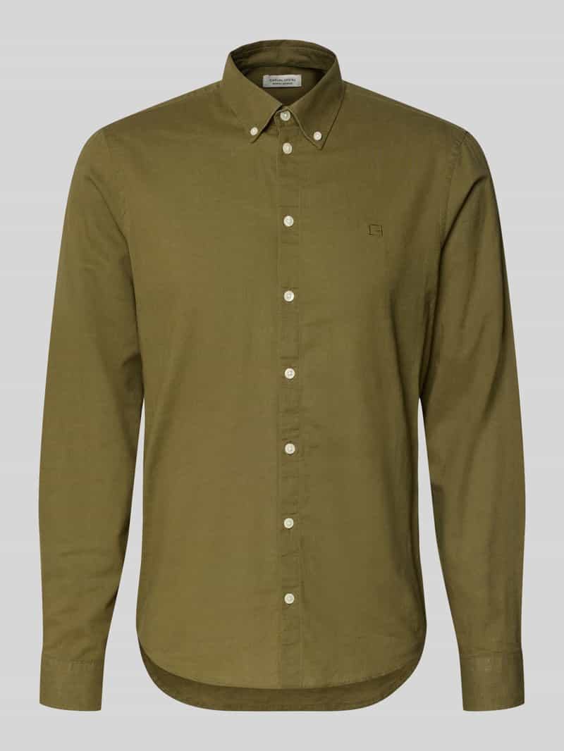 Koszula casualowa o kroju slim fit z kołnierzykiem typu button down model 'Anton'