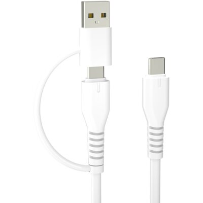 Kabel USB-C - USB-C/USB-A FOREVER 2w1 KR2W1-00 1.5 m Biały