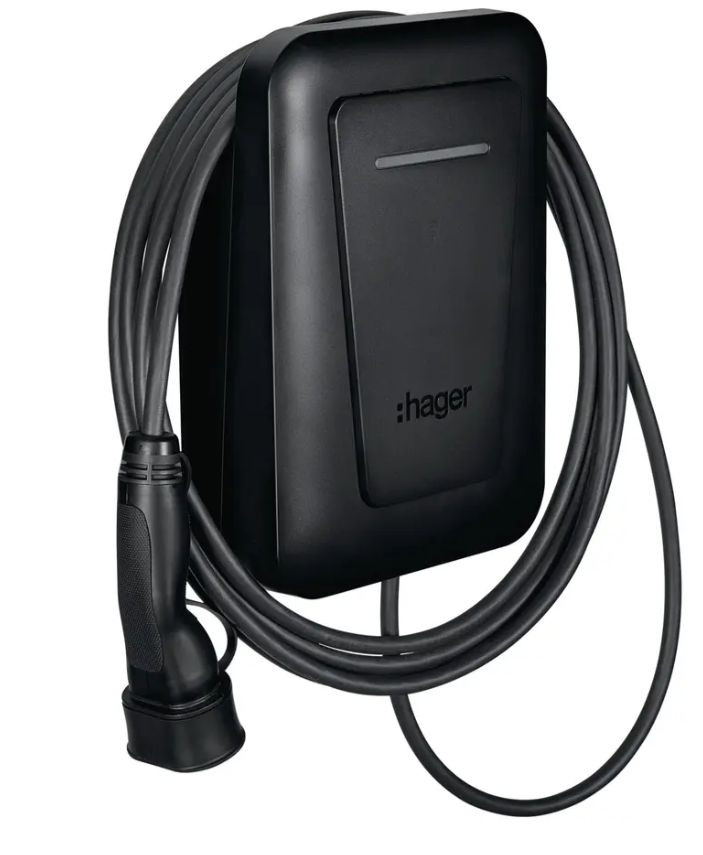 EVCS Stacja ładowania Hager witty one 11kW 3f RFID Bluetooth z kablem 6,5m T2