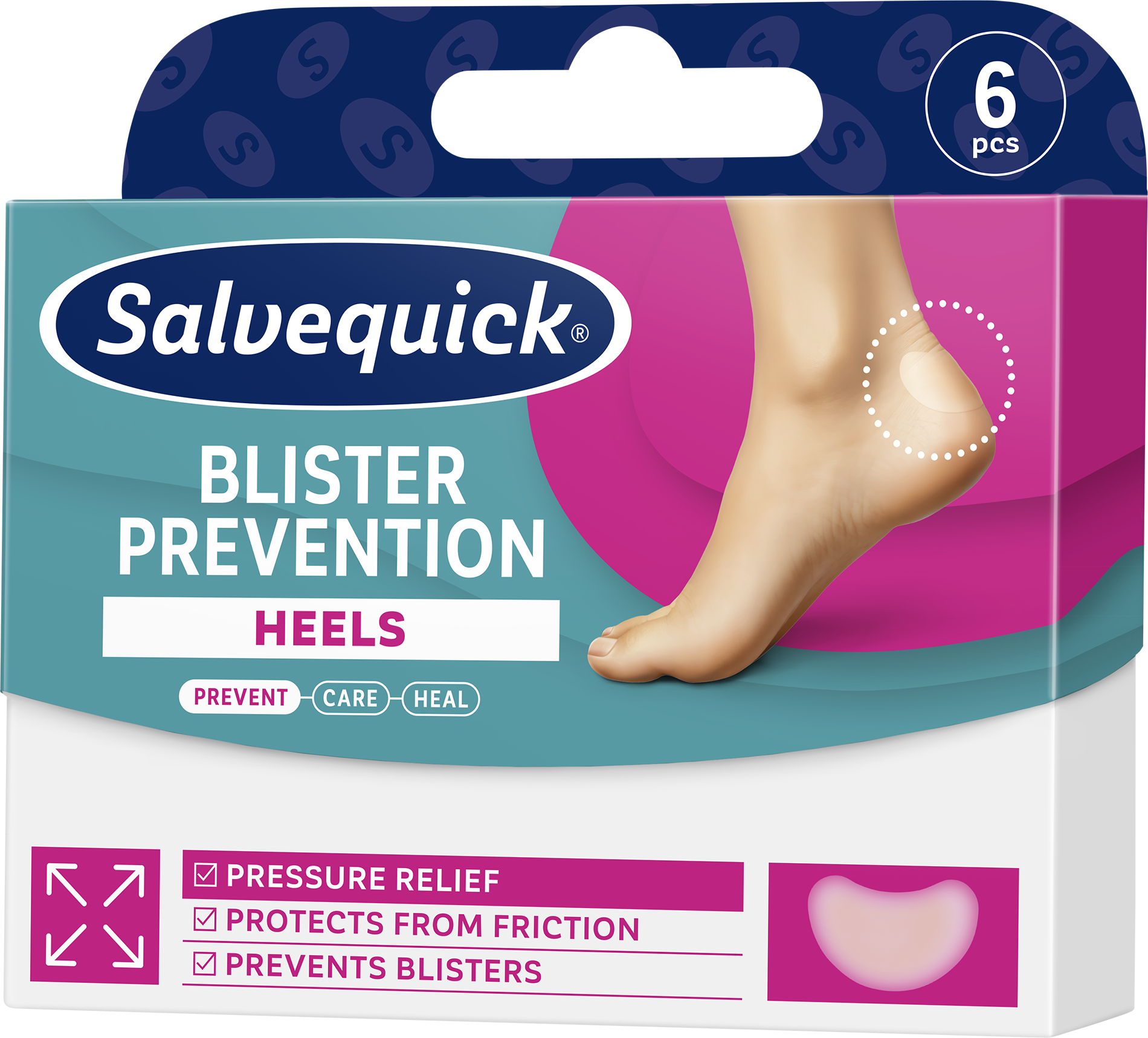 Salvequick Blister Prevention Heels Plastry na Pęcherze 6 Sztuk