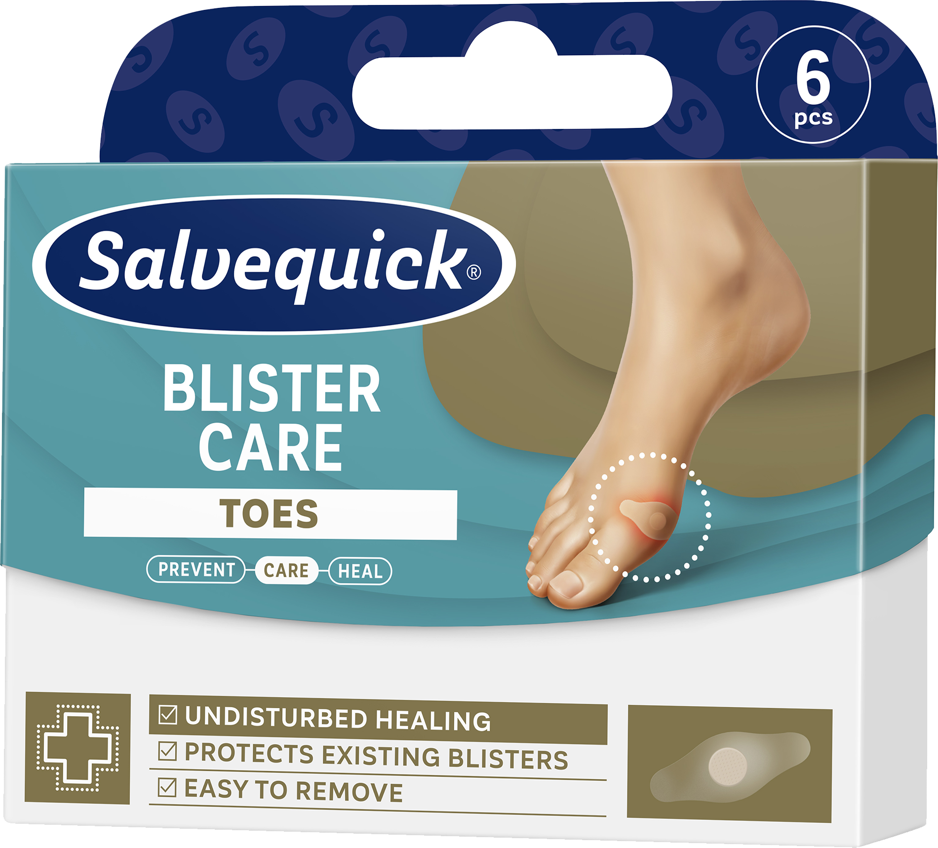 Salvequick Blister Care Toes Plastry na Pęcherze Palców 6 Sztuk