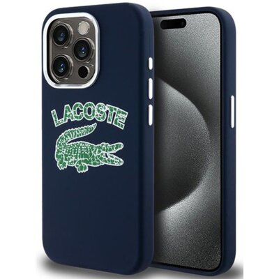Etui LACOSTE Silicone Cracked Logo MagSafe do Apple iPhone 15 Pro Max Granatowy