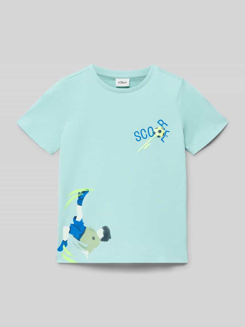t-shirt o kroju regular fit z czystej bawełny