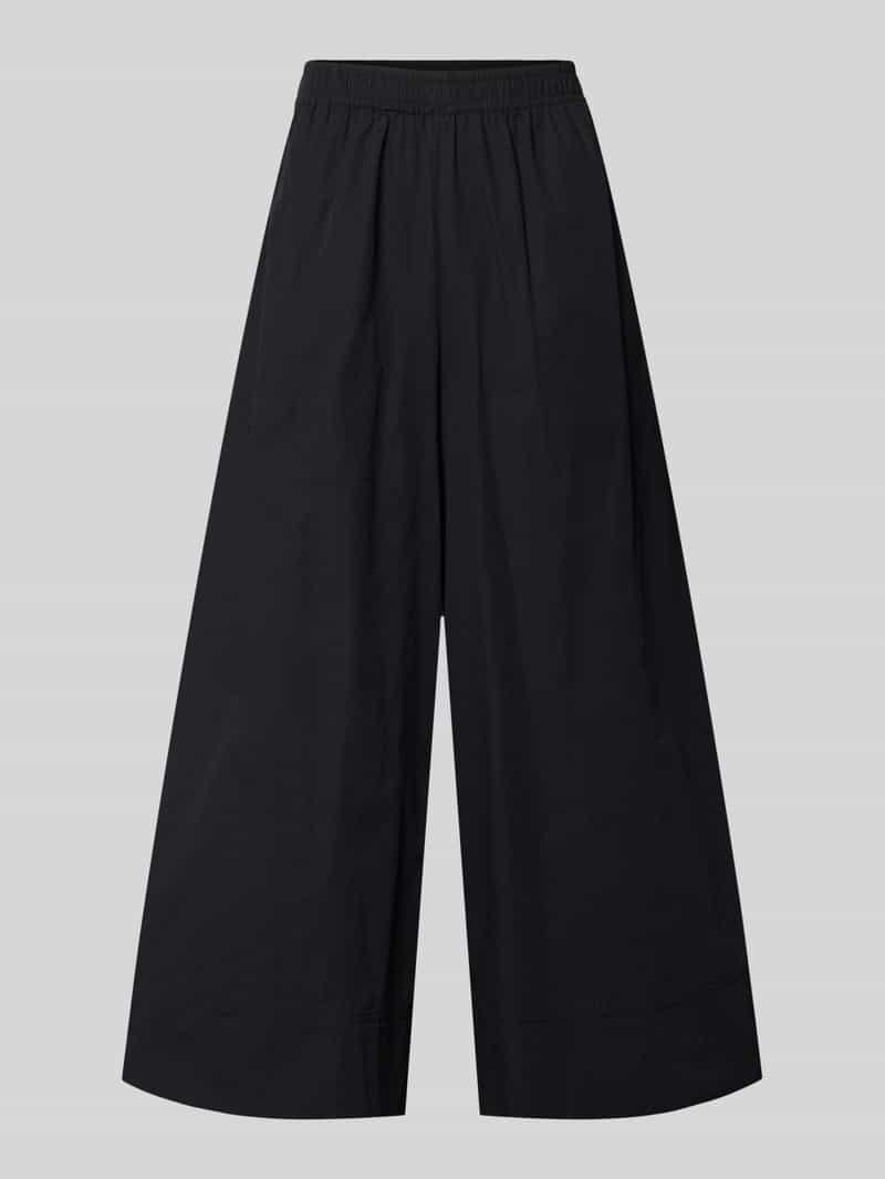 Spodnie materiałowe o kroju wide fit z elastycznym pasem model 'Sunna'