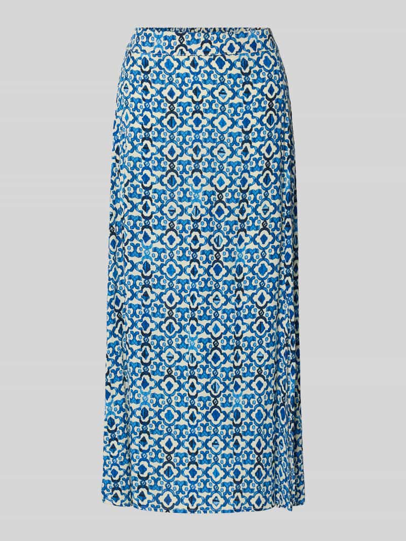Spódnica midi z wiskozy we wzór na całej powierzchni model 'MARRAKECH'