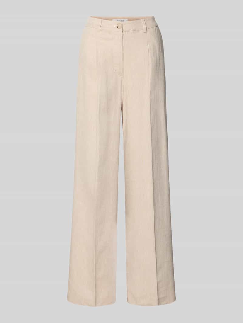 Spodnie materiałowe o kroju wide fit z mieszanki wiskozy model „Dazia”