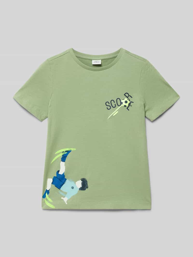 t-shirt o kroju regular fit z czystej bawełny