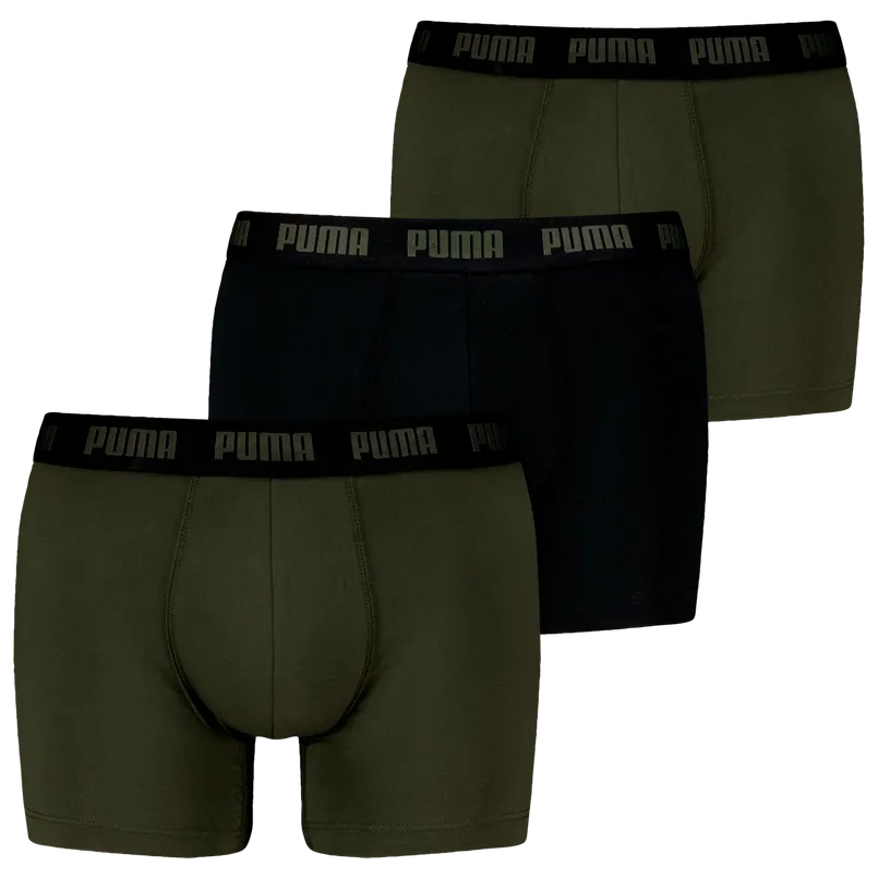 Męskie bokserki Puma Everyday Boxers 3P Rozmiar: XXL / Kolor: khaki/czarny