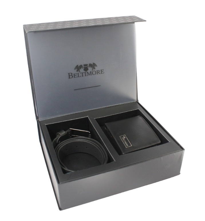 Elegancki I Stylowy Zestaw Upominkowy Dla Niego BELTIMORE Portfel Pionowy + Pasek Tradycyjny Skórznay Z23