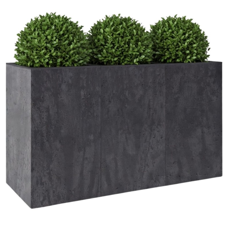 HowHomely Donica Betonique na kółkach czarny beton 90x30xh60 cm