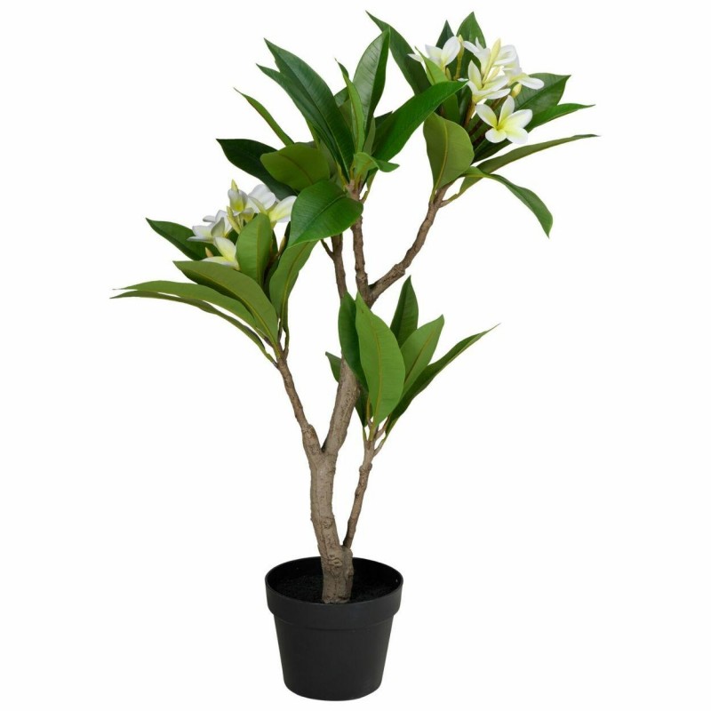 HowHomely Sztuczne drzewko frangipani biała 90 cm w doniczce