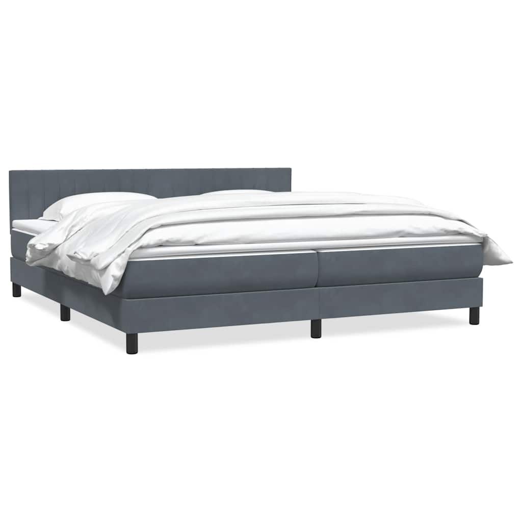 VidaXL Łóżko typu Box Spring z materacem Ciemnoszary 180x220 cm