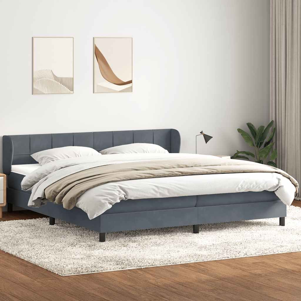 VidaXL Łóżko typu Box Spring z materacami Ciemnoszary 180x220 cm