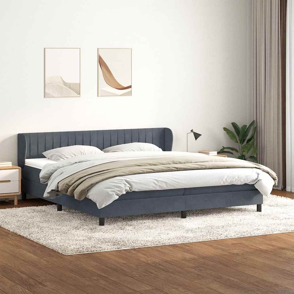 VidaXL Łóżko typu Box Spring z materacami Ciemnoszary 180x220 cm