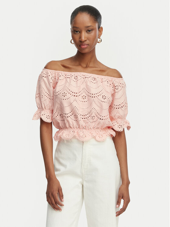 Guess Bluzka W6GP47 K3336 Koralowy Regular Fit