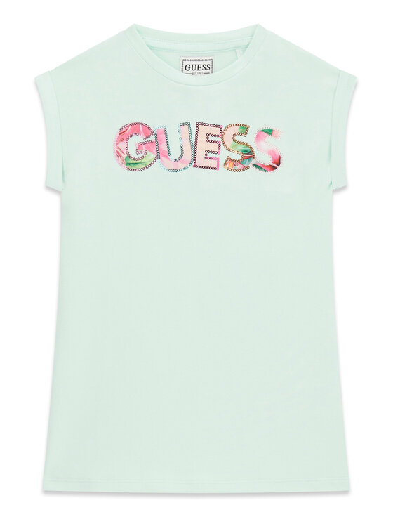 Guess Sukienka codzienna K6GK10 KAE24 Zielony jasny Regular Fit