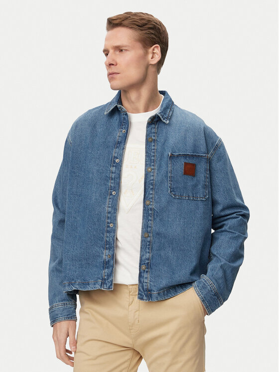 Guess Jeans Koszula jeansowa M6GH51 D5M5V Niebieski Oversize