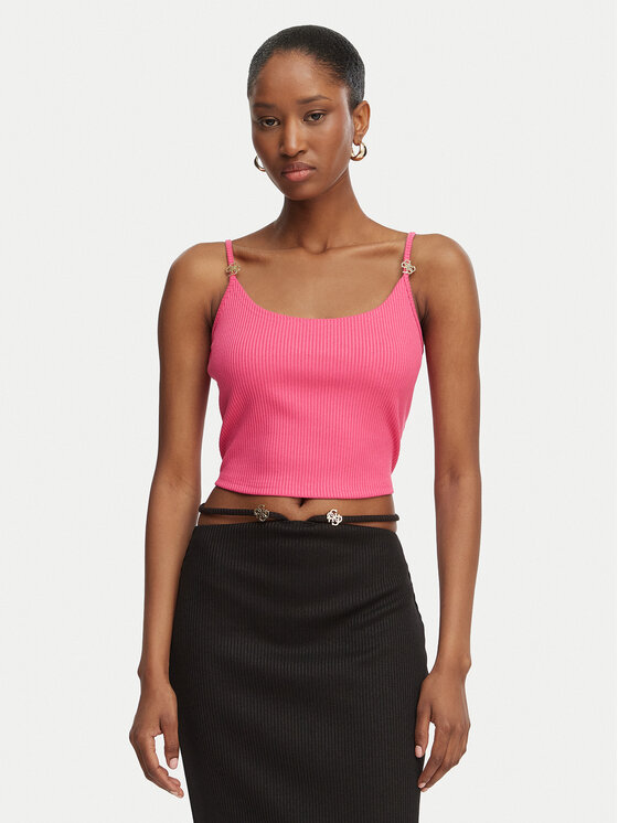 Guess Top E6GP01 KG322 Różowy Slim Fit