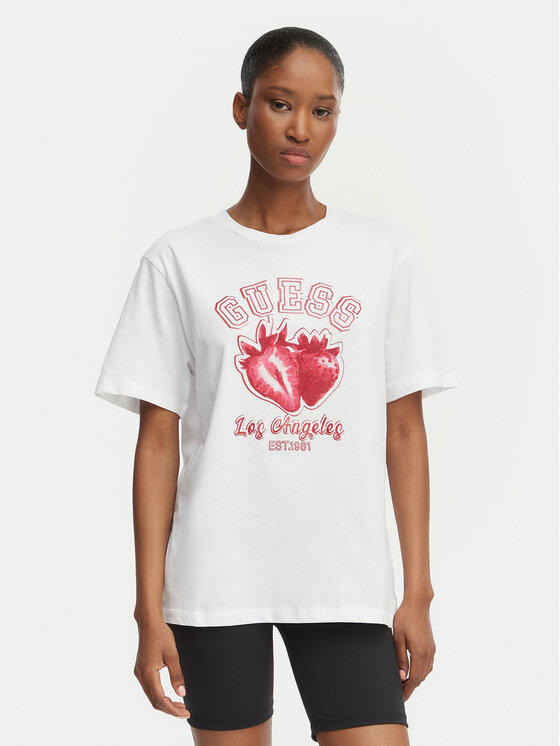 Guess T-Shirt V6GI14 K2981 Biały Relaxed Fit