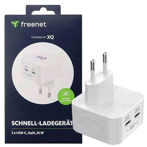 ŁADOWARKA SIECIOWA KOSTKA 2X USB-C FREENET BASICS 35W GaN BIAŁA uszkodzone opakowanie