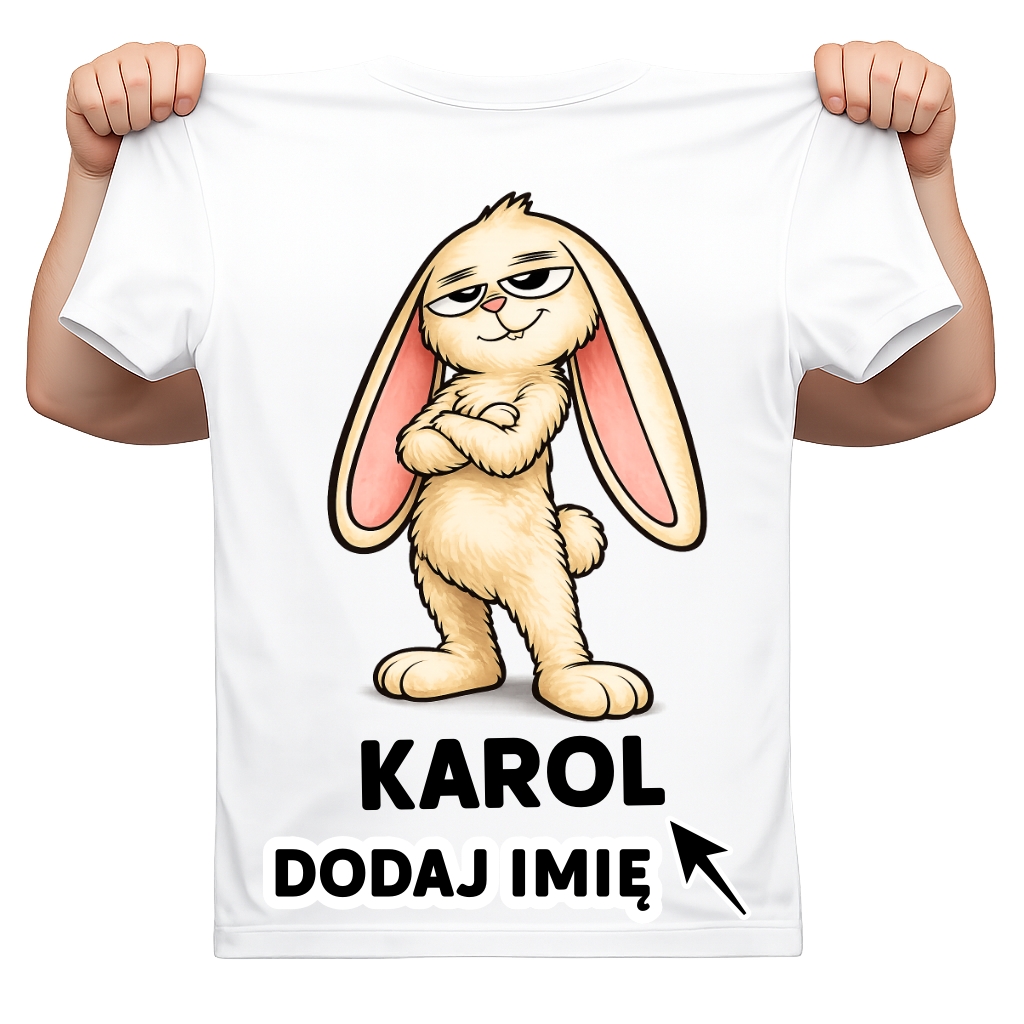 Personalizowana Koszulka z zającem na Wielkanoc