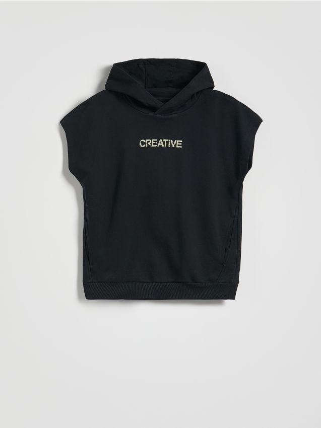 Reserved - T-shirt z kapturem - czarny