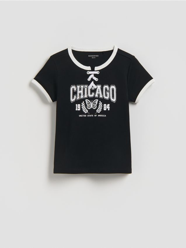 Reserved - T-shirt z nadrukiem - czarny