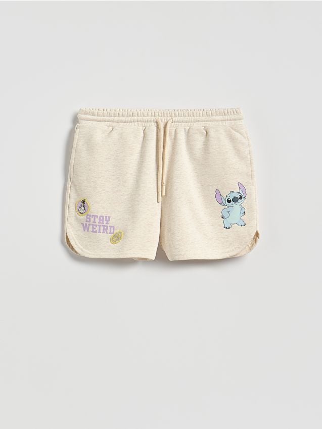 Reserved - Szorty Lilo i Stitch - beżowy
