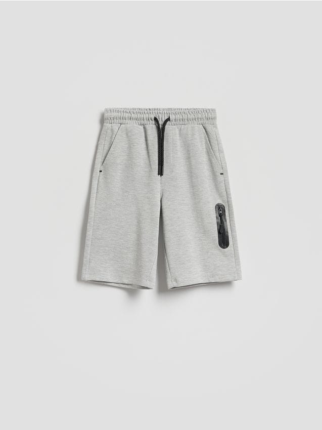 Reserved - Bawełniane szorty - jasnoszary