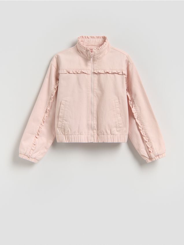 Reserved - Bawełniana kurtka bomberka - pastelowy róż