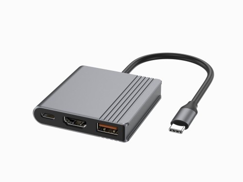 GEMBIRD MULTI ADAPTER USB TYPU C 3 W 1 (PORT USB + HDMI + WIDEO USB-C)