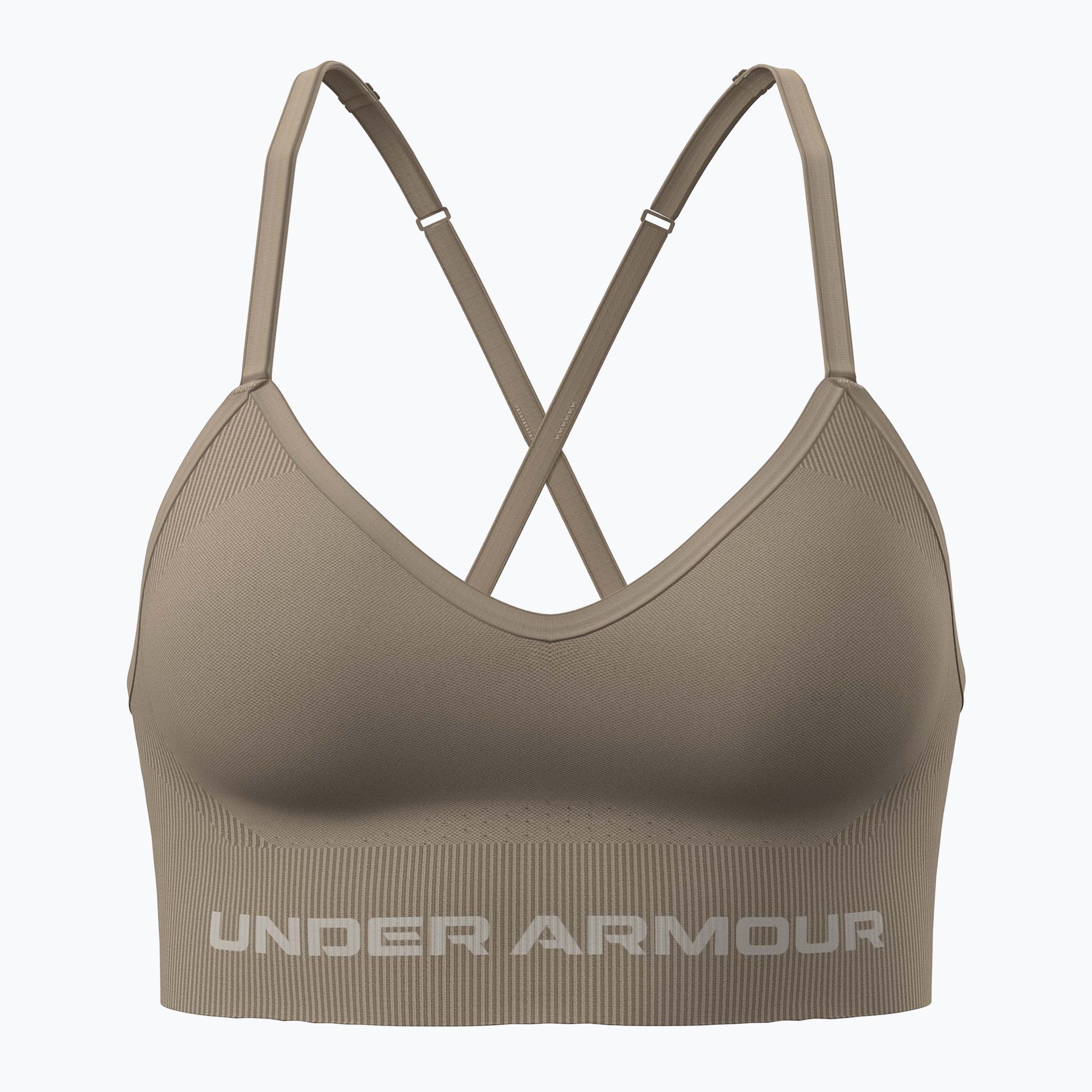 Biustonosz treningowy Under Armour Vanish Seamless Low city khaki/summit white WYSYŁKA W 24H 30 DNI NA ZWROT