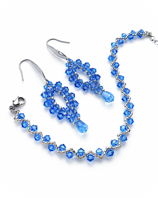 Komplet Biżuterii Sapphire Clarity - Bransoletka i Kolczyki