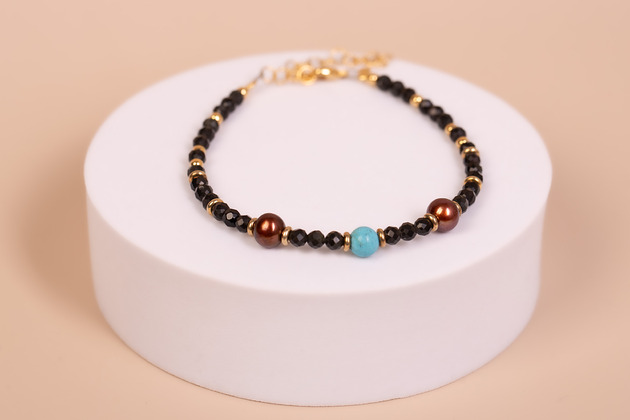 Bransoletka Onyks, Turkus, Perła