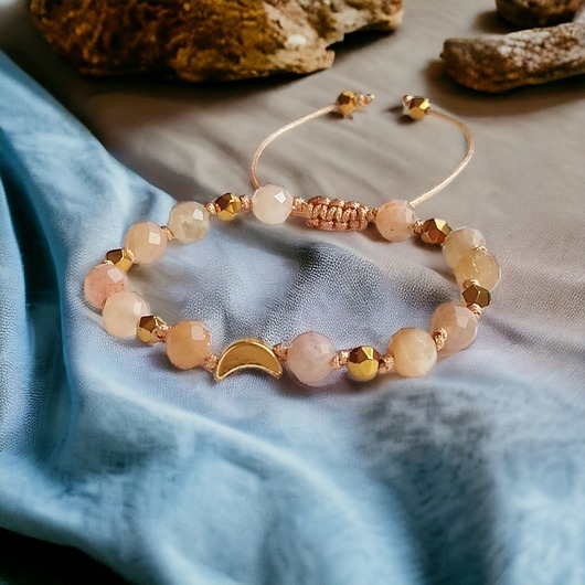 OPTYMIZM, pozytywna energia - KAMIEŃ SŁONECZNY - lunula - amulet