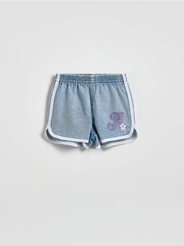Reserved - Jeansowe szorty z lamówką - niebieski