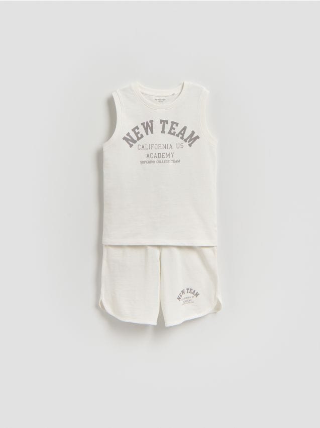 Reserved - Bawełniany komplet - złamana biel