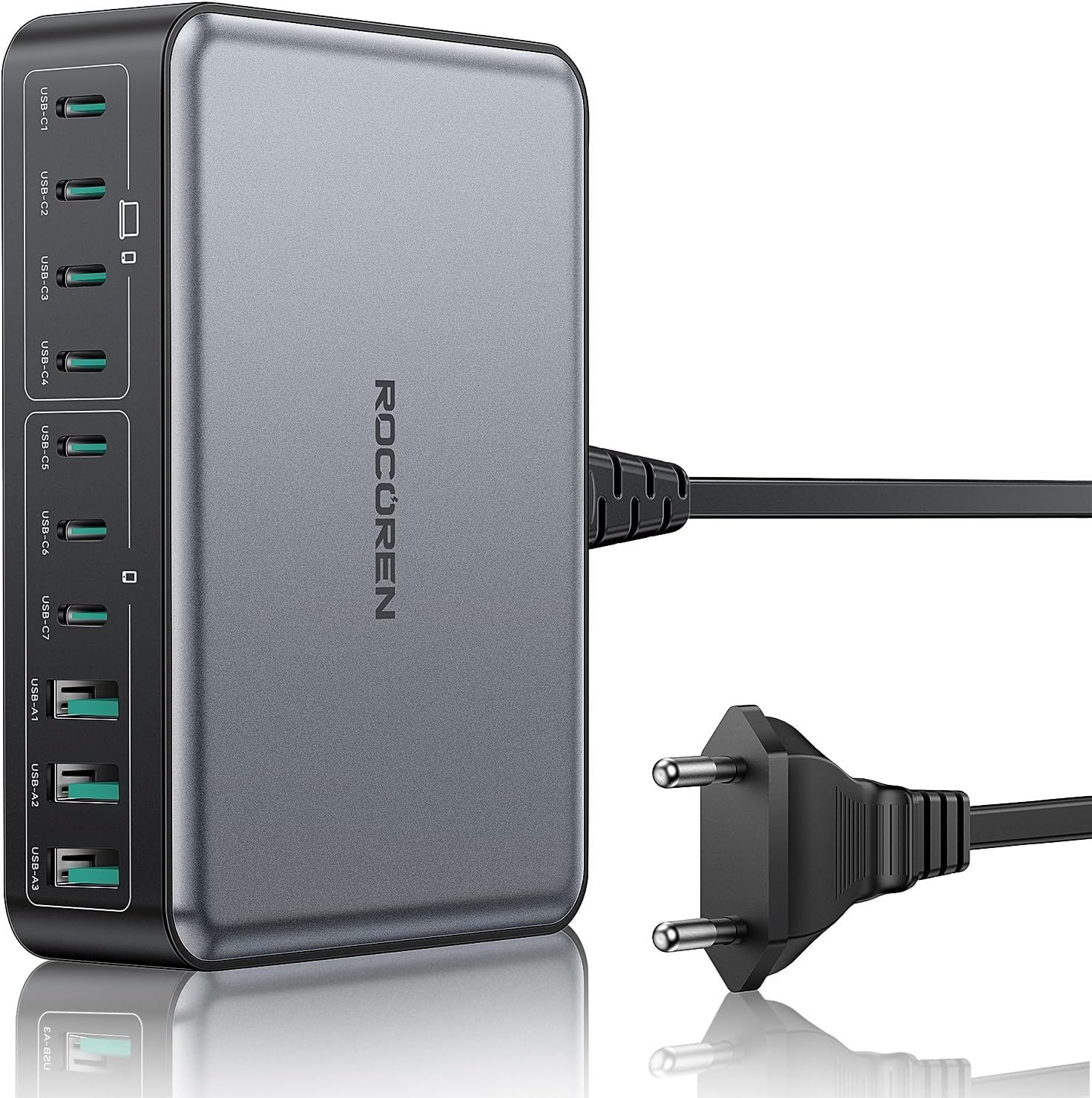 Stacja ładująca Rocoren 0262 GaN 10 portów USB C